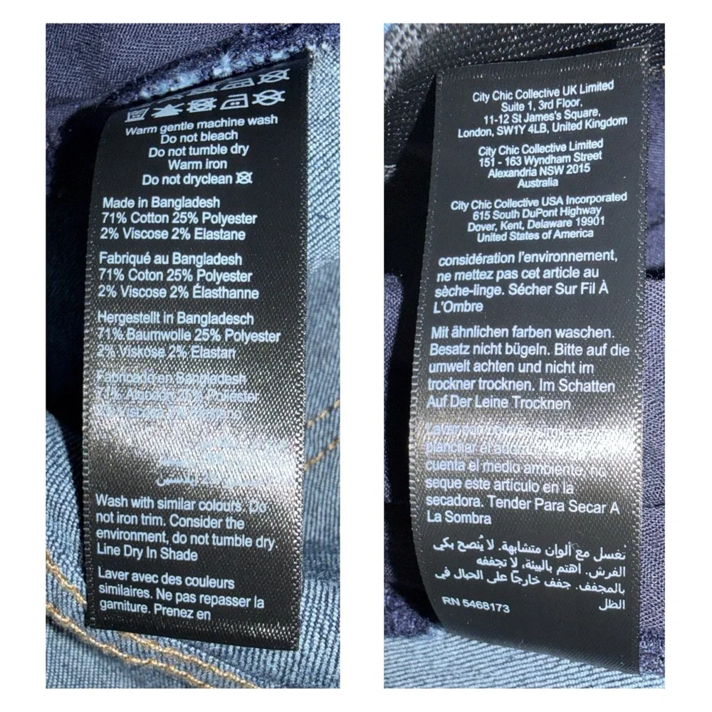 Avenue - Aveology Dark Wash Ripped Denim Shorts - Women’s Size 22 - Rolled Hem - Picture 7 of 7